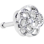 20G 1/4 Clear CZ Gem Fledgling Flower Nose Bone