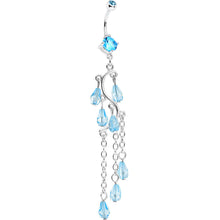 Aqua Gem Prepare To Stare Sleek Curves Dangle Belly Ring