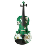 Magnolia Heaven Emerald Green Violin Outfit | Pearl Fine Tuners & Brazilwood Bow