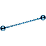 Light Blue IP Seriously Twisted Industrial Barbell Earring 38mm