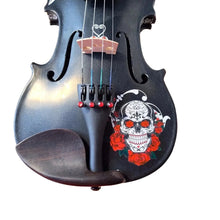 Cinco de Mayo Black Glitter Violin Outfit | Mariachi Sugar Skull Design