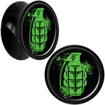 Black Acrylic Green Grenade Saddle Plug Set 18mm