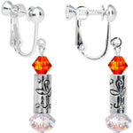 Holiday Candle Clip On Earrings Created with Crystals