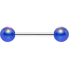 Matte Iridescent Blue 6mm Acrylic Ball Barbell Tongue Ring