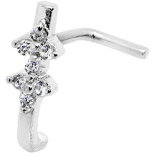 20G Clear CZ Bling Faux Hoop L Shaped Nose Ring