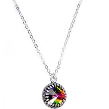 Handmade Rainbow Bombastic Necklace Created with Crystals
