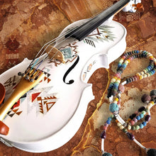 Native American Spirit Violin Outfit | Robin Egg Blue & Gold Motif, Crystal Tuners