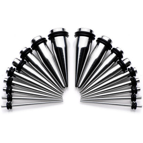 9 Piece Ear Stretching Kit in Stainless Steel Set of 2