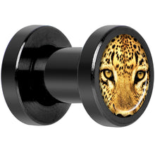 Full Color Leopard Eyes Black Anodized Screw Fit Plug Set 4G