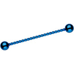 Blue IP Seriously Twisted Industrial Barbell Earring 38mm
