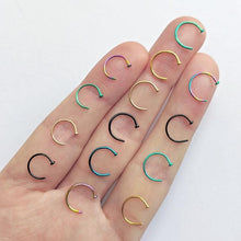20G 3/8 Yellow Anodized Titanium Nose Hoop