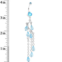 Aqua Gem Prepare To Stare Sleek Curves Dangle Belly Ring
