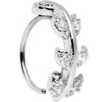 20G Clear CZ Gem Leafy Seamless Circular Ring