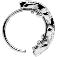 20G Clear CZ Gem Leafy Seamless Circular Ring