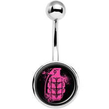 Pink Grenade Belly Ring