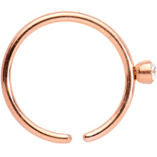 20G 5/16 Clear Gem Rose Gold Tone IP Seamless Circular Ring