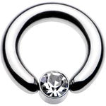 6G 1/2 Clear Gem 6mm Disc BCR Captive Ring