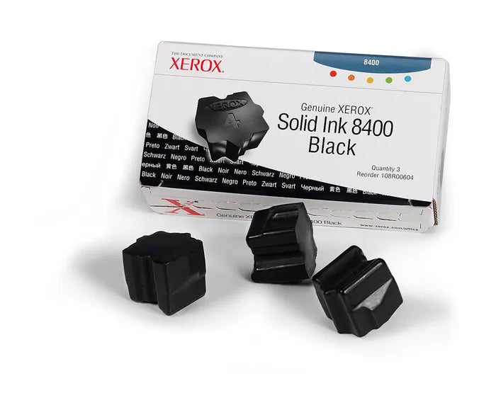 New, Pre-Owned - Xerox Solid Ink 8400 Black (3 sticks) (108R00604)