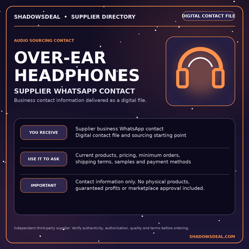 Over-ear headphones supplier WhatsApp contact digital file from ShadowsDeal