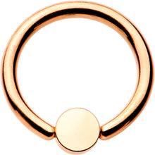 14G 3/8 White Faux Opal Rose Gold IP BCR Captive Ring
