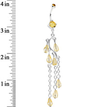 Yellow Gem Prepare To Stare Sleek Curves Dangle Belly Ring
