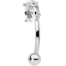 5/16 Clear CZ Gem Big Bling Curved Eyebrow Ring