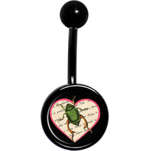 Love Letter Beetle Bug Black Belly Ring