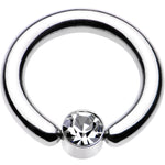 8G 1/2 Clear Gem 5mm Disc BCR Captive Ring