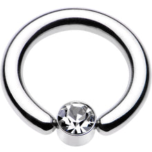 8G 1/2 Clear Gem 5mm Disc BCR Captive Ring