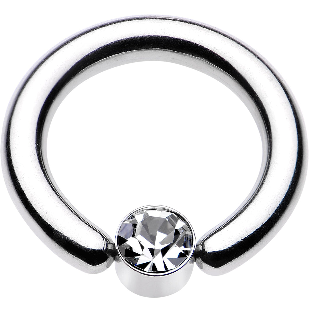 8G 1/2 Clear Gem 5mm Disc BCR Captive Ring