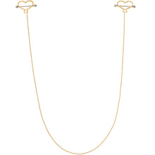 Gold Tone Heart to Heart Dangle Nipple Chain