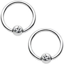 14G Clear Gem Mermaid Scale BCR Captive Nipple Ring Set of 4