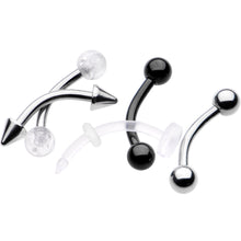 16G 5/16 Curved Barbell Eyebrow Ring Set of 5