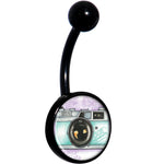 Vintage Camera Black Belly Ring
