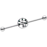 Clear Green Gem Fruity Tree of Life Industrial Barbell 38mm