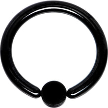 12G 1/2 White Faux Opal 4mm Disc Black IP BCR Captive Ring