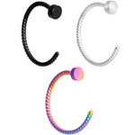 20G 5/16 Rainbow Pack Set of 3 Twisted Nose Hoop Rings