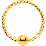 20G 5/16 Gold Tone Anodized So Twisted Captive Style Seamless Ring
