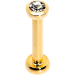 Clear 2mm Gem Gold Tone Internally Threaded Cartilage Earring