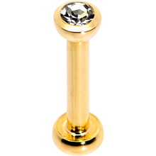 Clear 2mm Gem Gold Tone Internally Threaded Cartilage Earring