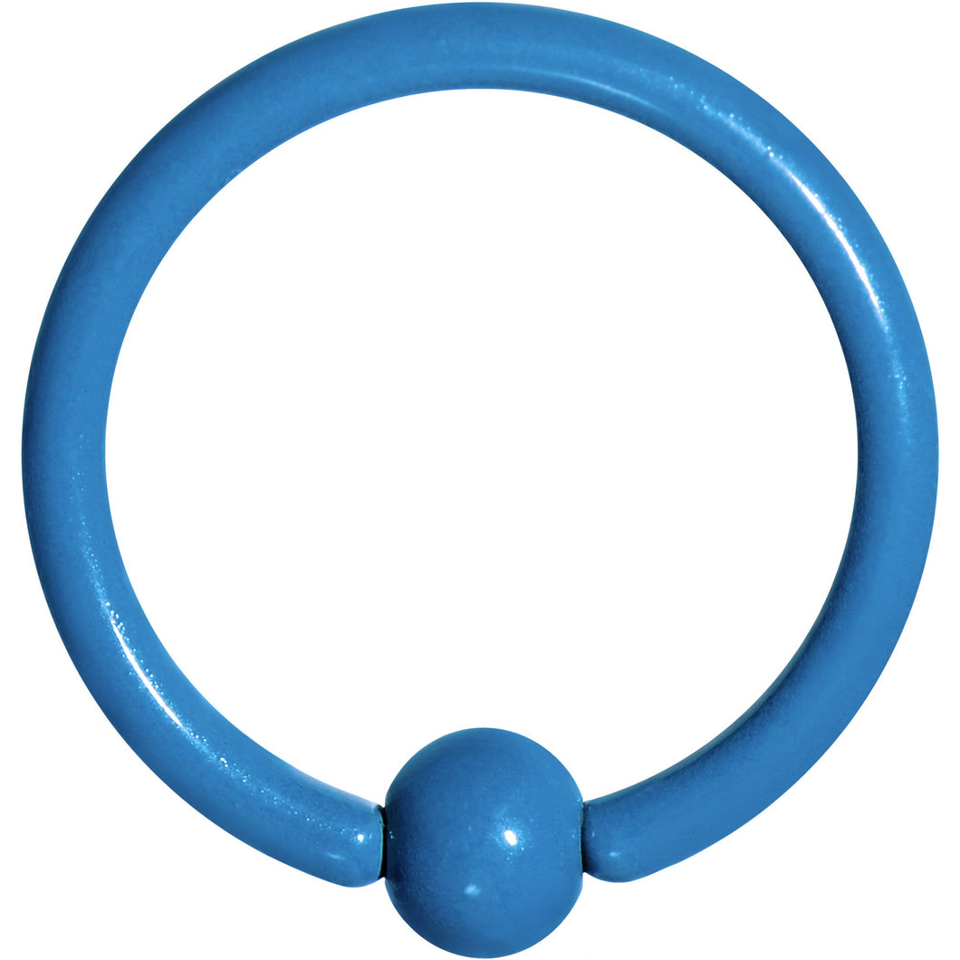 16G 3/8 Blue Acrylic Over Steel Captive Ring
