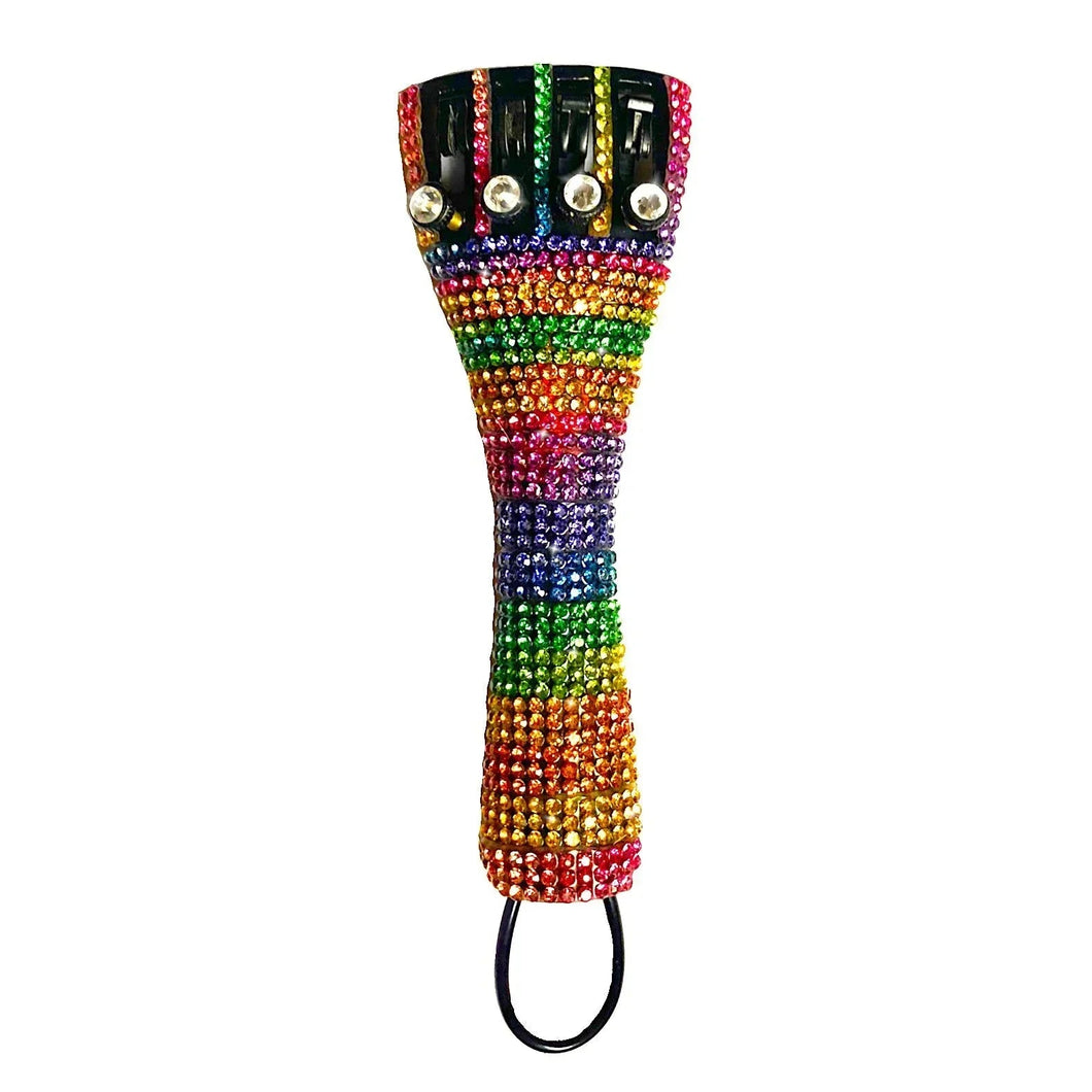 Rainbow Crystal Violin Tailpiece | Multi-Color Crystal Fine Tuners