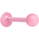 16G 5/16 Light Pink Acrylic Over Steel Labret Monroe Tragus
