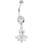 Clear Gem Brilliant Bunch Dangle Belly Ring