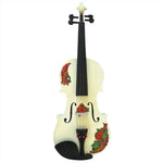 Rozanna's Butterfly Rose Tattoo White Violin Outfit | Crystal Fine Tuners & Carbon Bow