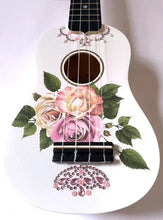 Rose Delight Ukulele | Hand Applied Design & Crystal Details