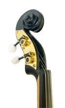 Electric Blue Lightning Violin | Electric-Acoustic with Machine Head Pegs & Carbon Bow