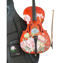 Floral Garden Cello Outfit | Rose & Hydrangea Design, Brazilwood Bow & Case