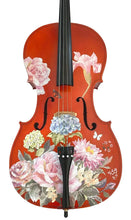 Floral Garden Cello Outfit | Rose & Hydrangea Design, Brazilwood Bow & Case