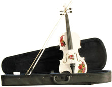 Rozanna's Butterfly Rose Tattoo White Violin Outfit | Crystal Fine Tuners & Carbon Bow